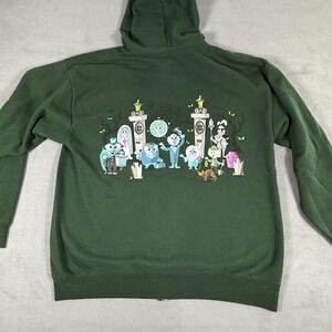 Disney Parks Haunted Mansion Ride Green Zip Up Hoodie Size‎ Large Ghost Cuties